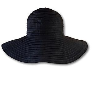 Walleroo Black Packable Scrunchie Wide Brim Adjustable Hat.